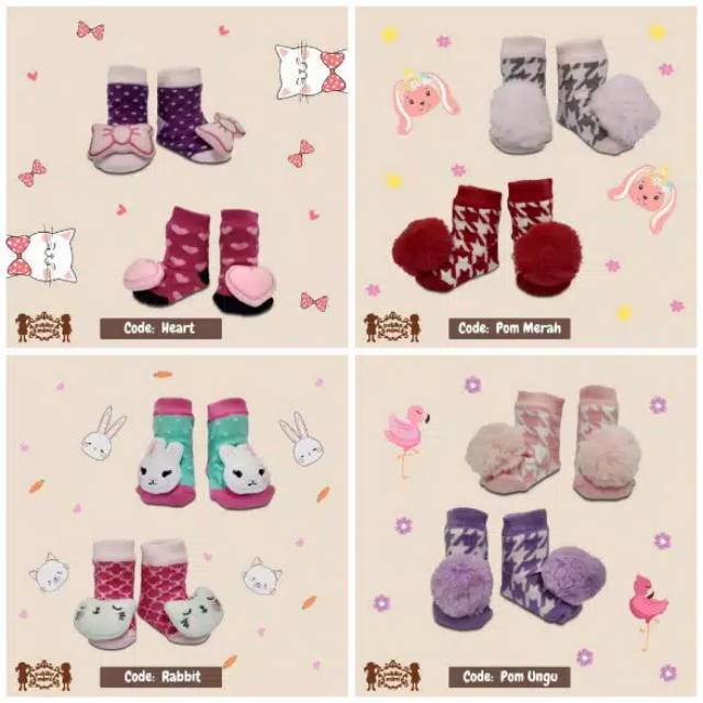 2 Psg Kaos Kaki Rattle Socks Bayi PETITE MIMI 0-12 bulan HIGH QUALITY