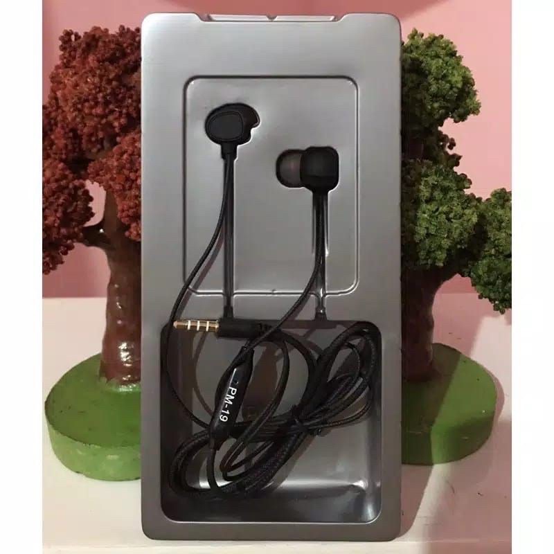 GROSIR HANDSFREE HF PM19 STEREO EARPHONE MUSIC PURE BASS