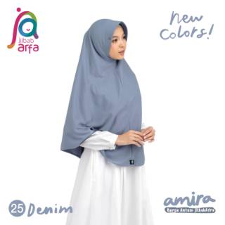  Warna  Baru Amira Jilbab  Arfa Denim  Bergo Kaos Pet Antem 