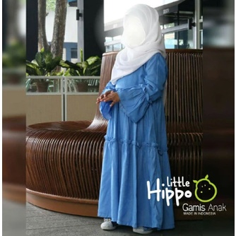 Gamis Baju Anak Perempuan Little Hippo Denim - Gamis Denim
