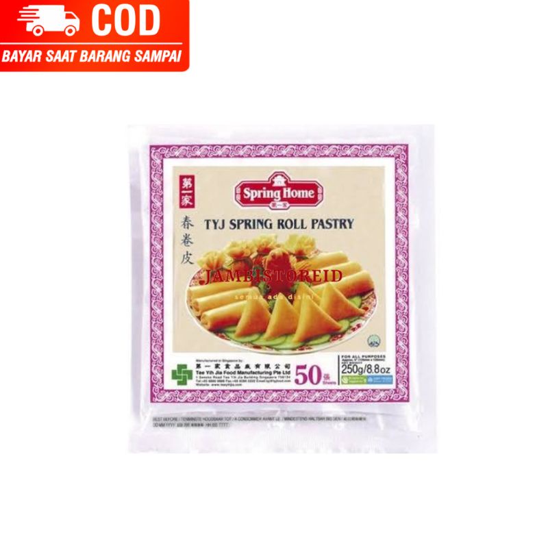 

(JAMBISTOREID) JAMBI LANGSUNG KIRIM Kulit Spring Home TYJ Spring Roll Pastry 50Sheet Rekomendasi Kulit Martabak Crepe Piscok Dimsum Risol Pangsit Lumpia Lentur Anti Sobek Kriuk Import Singapore Jambi