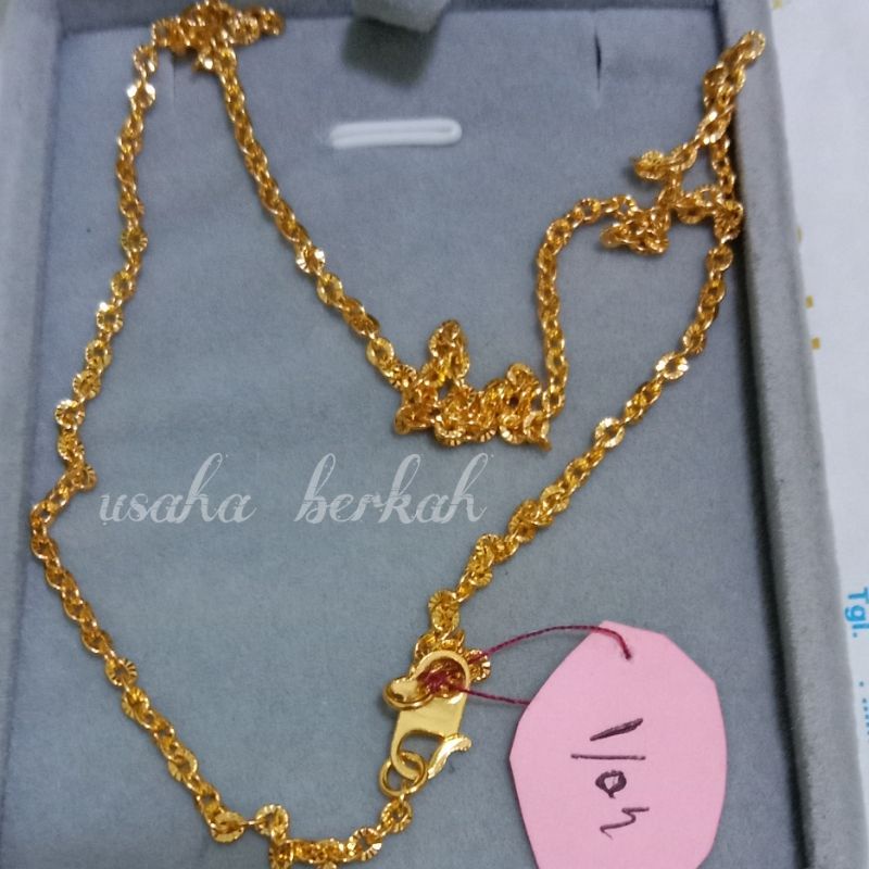 kalung model medan titanium asli berlapis emas 24k antikarat dan tidak luntur