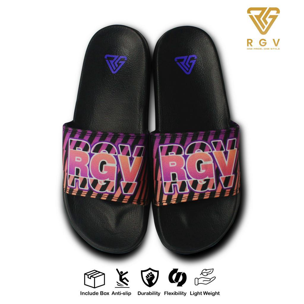 RGV - SANDAL PRIA DAN WANITA SLIDE SLIP ON SENDAL ANTI LICIN RINGAN SELOP STRIPEE PURPLE