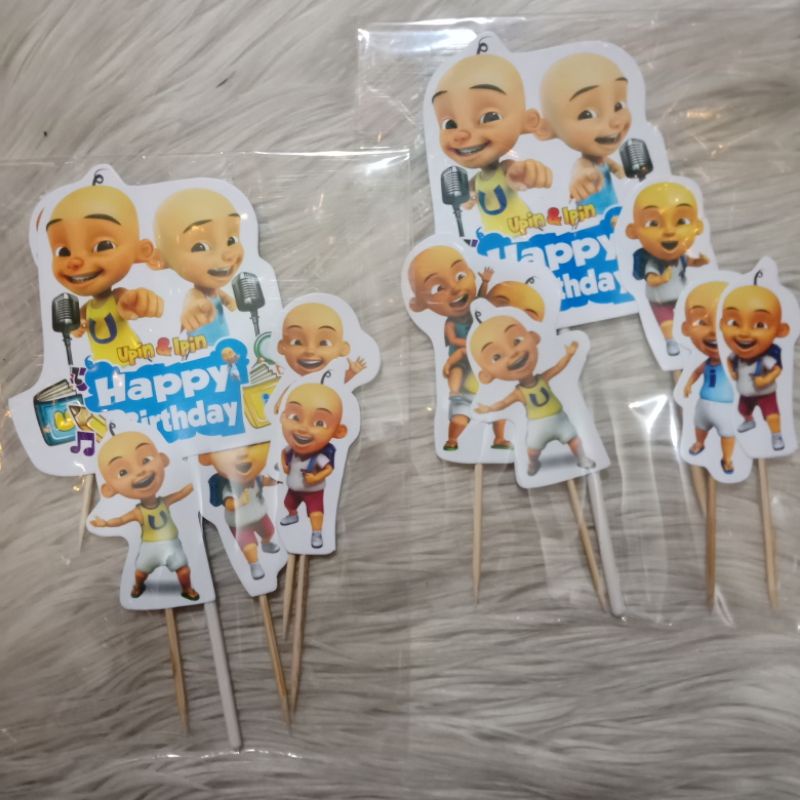 cake topper birthday karakter upin ipin