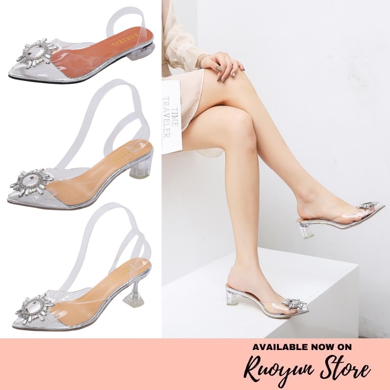 RYX - Diamond Bride Sepatu Model Transparan Wanita Fashion Casual - Import Premium