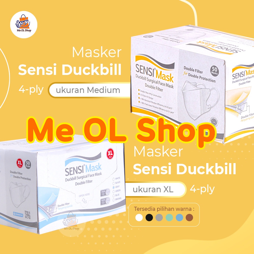 Masker Sensi Duckbill isi 50 Pcs/Box DOUBLE Filter ORIGINAL Emboss termurah