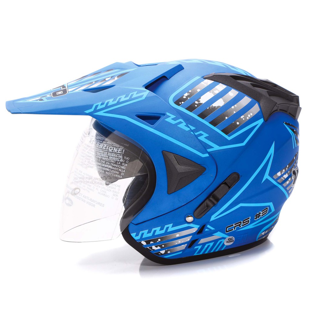 [Helm Dewasa] WTO Helmet Pro-Sight Cross - Seablue Doff