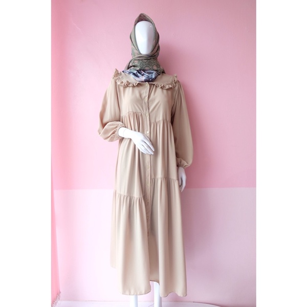 Gamis Susun renda kerah