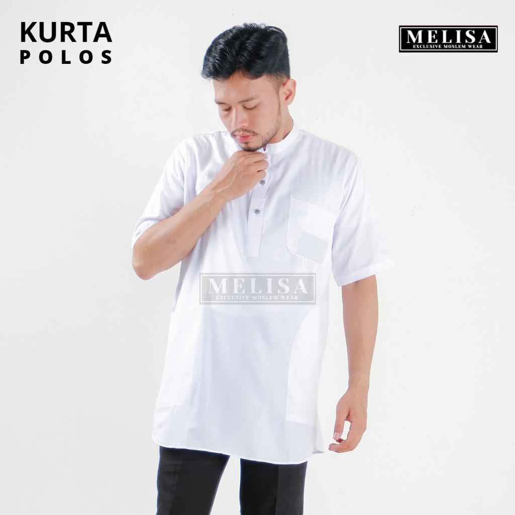 Baju Koko Kurta Lengan Pendek Baju Koko Fashion Muslim Pria Dewasa Terbaru Koko Pria Muslim Bahan Katun Tesla Premium Baju Koko Pakaian Muslim Pria Dewasa Remaja Lengan Pendek Premium Terbaru Baju Koko kurta Laki-laki Muslimin-Warna Putih Polos Keren