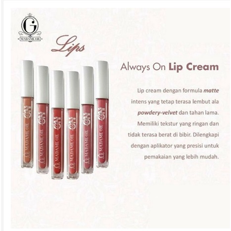 ❤ SHASYA ❤ Madame Gie Always On Lip Cream BPOM | Lipcream lipstick lipstik Madamegie Gisella