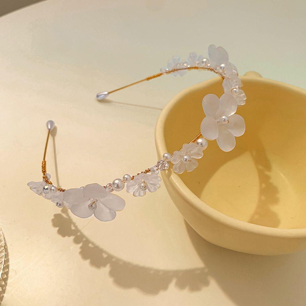 Mxbeauty Gaya Korea Bando Elegan Hiasan Kepala Perhiasan Hadiah Rambut Hoop Headpiece Bridesmaid Wanita Hair Band