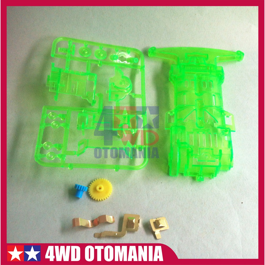 Tamiya - Mini 4WD Chassis Super 1 Transparan Hijau - SNG