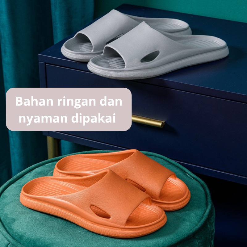 Mainland Sandal Karet Slip On Pria Wanita Sandal Kamar Mandi Sandal Rumah Unisex HSN102