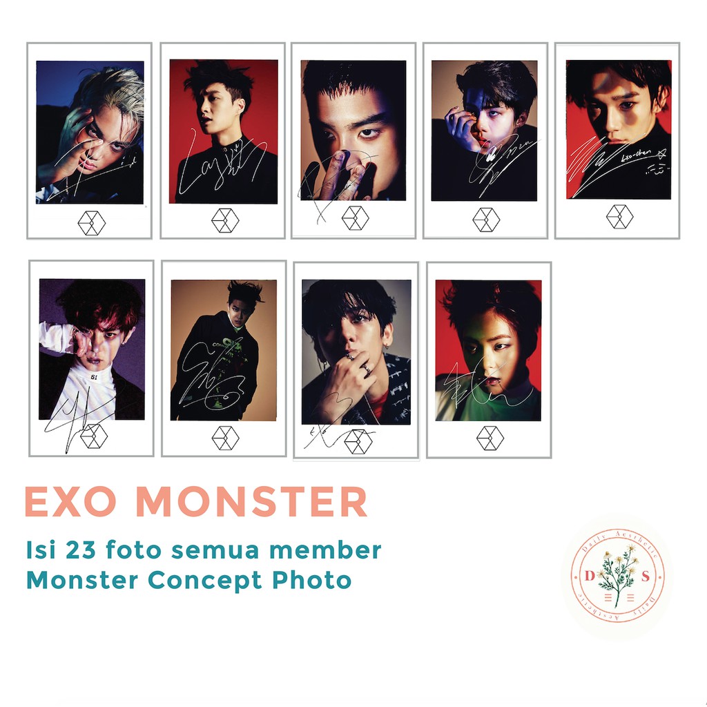POLAROID EXO MONSTER (bertanda tangan)