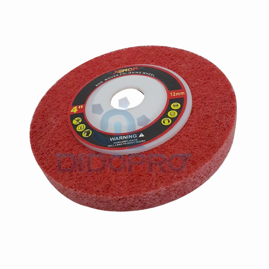 NON WOVEN DISC Mata Gerinda Poles Polishing Wheel Disk Besi Stainless 4&quot; 4inch x 12mm - XENON