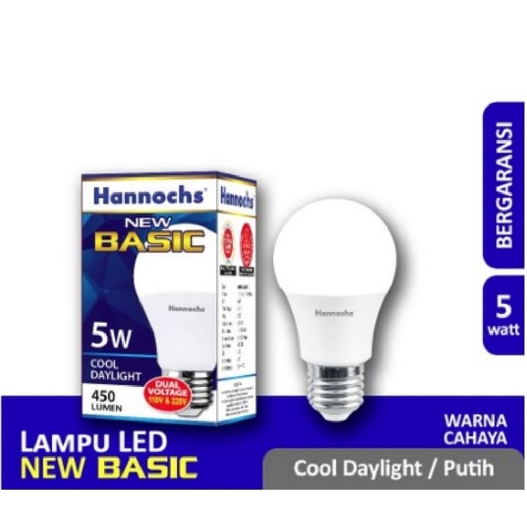 Lampu LED Basic Hannochs 5 watt - BERGARANSI