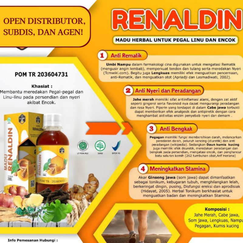 

RENALDIN MADU HERBAL FORMULASI ASAM URAT DAN SENDI RENALDIN