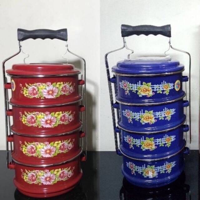 RANTANG ENAMEL 16 CM / 4 SUSUN LUNCH BOX EMPAT SUSUN KOTAK MAKAN