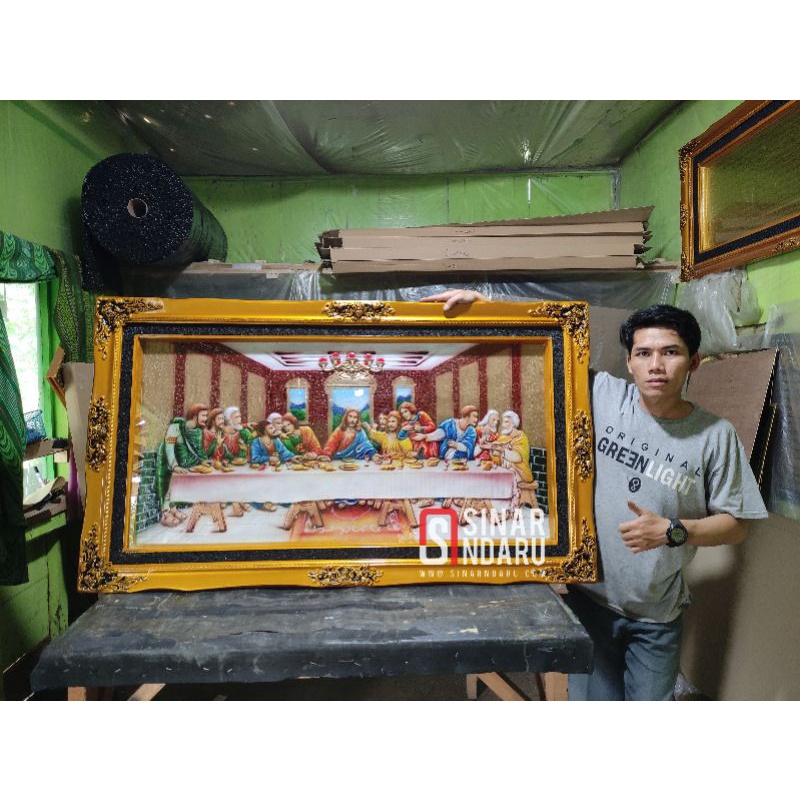 Hiasan dinding perjamuan kudus / lukisan perjamuan kudus / relief perjamuan kudus bahan fiber / perj