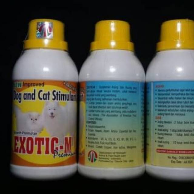 Exotic M Vitamin Anjing Kucing Penambah Nafsu Makan dan Pertumbuhan Bulu 250 mL