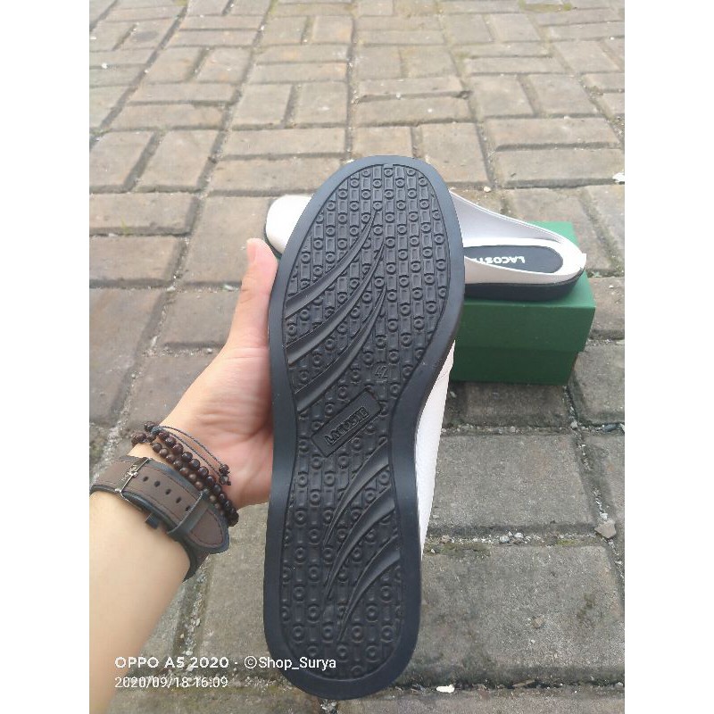 BIG SALE !!! SEPATU Kulit Kalep Best Seller LACOSTE LS. 02 ORIGINAL | Sepatu Slop Tutong Pria