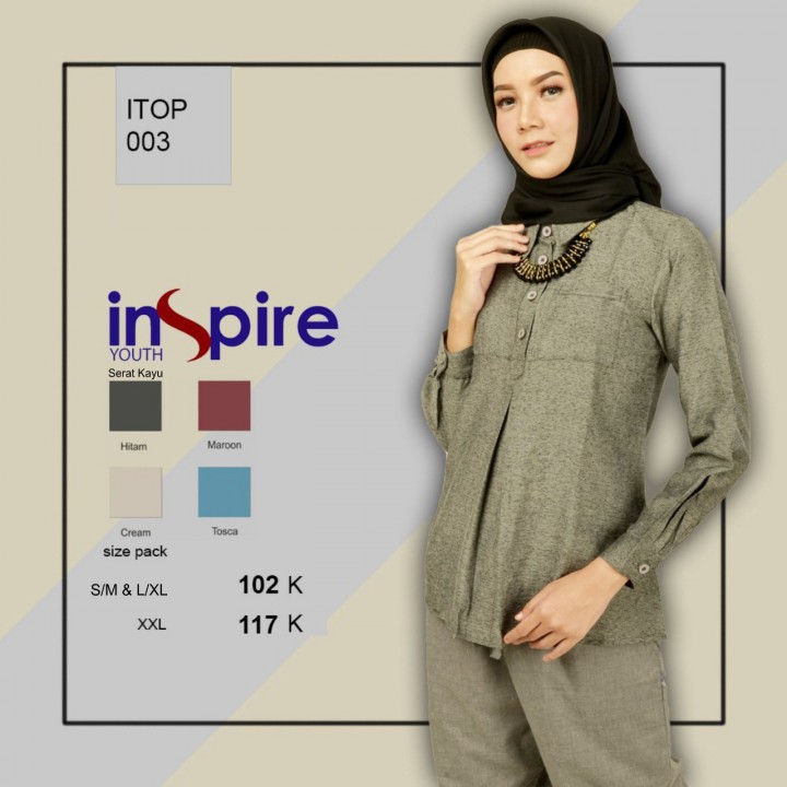 INSPIRE TOP ITOP 03 KATUN SUPERNOVA FASHION MUSLIMAH BLOUSE ATASAN REMAJA BAJU KULIAH SERAGAM