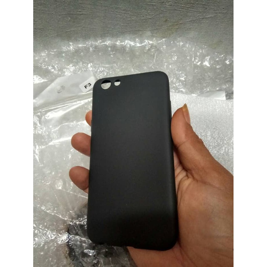 SOFT CASE MACARON OPPO F3 A77 CASE DOF OPPO F3 A77 SOFT BLACK MATTE