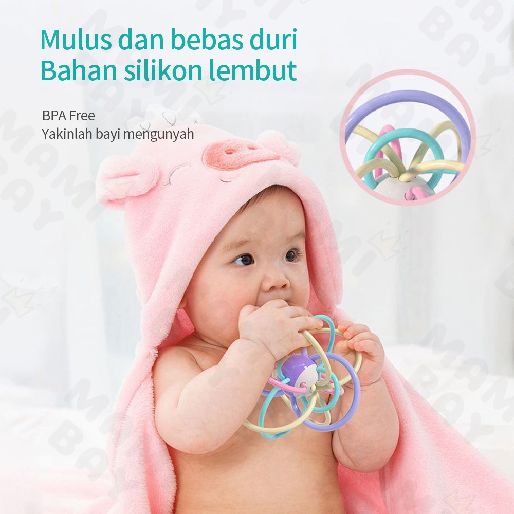 OKEYI Teether bayi  bahan silikon BPA free gigitan bayi bola manhattan