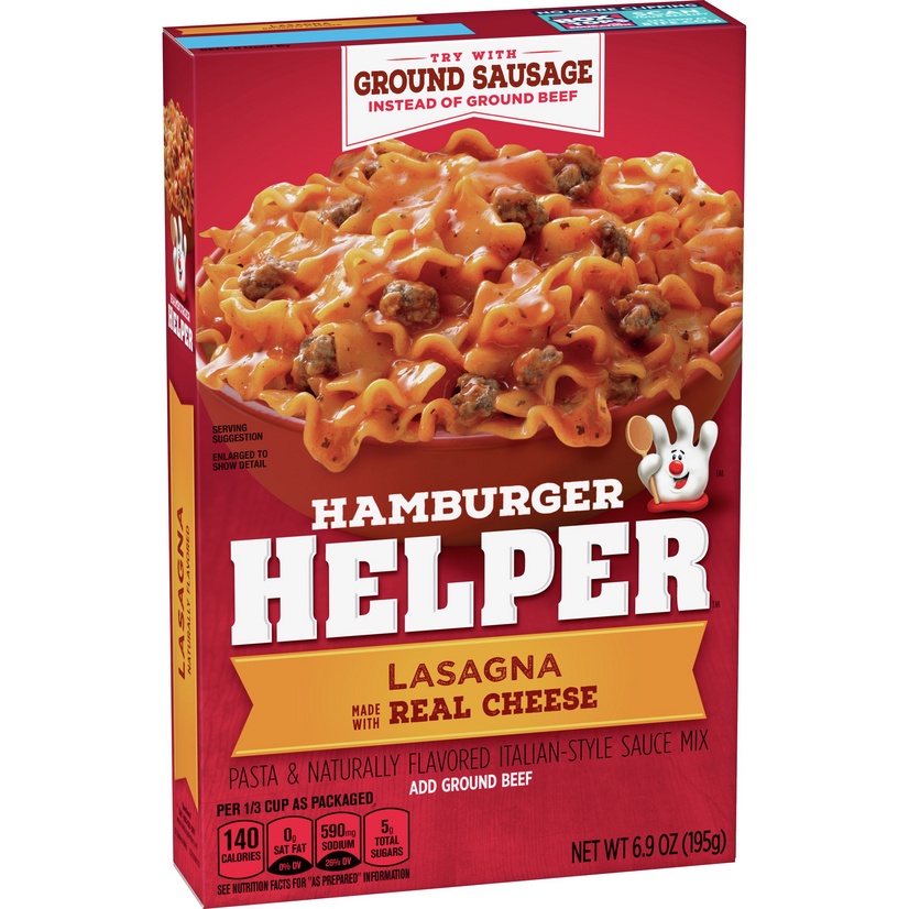 

Hamburger Helper Lasagna Real Cheese Sauce Mix Italian Instant Food Mie Pasta Italy