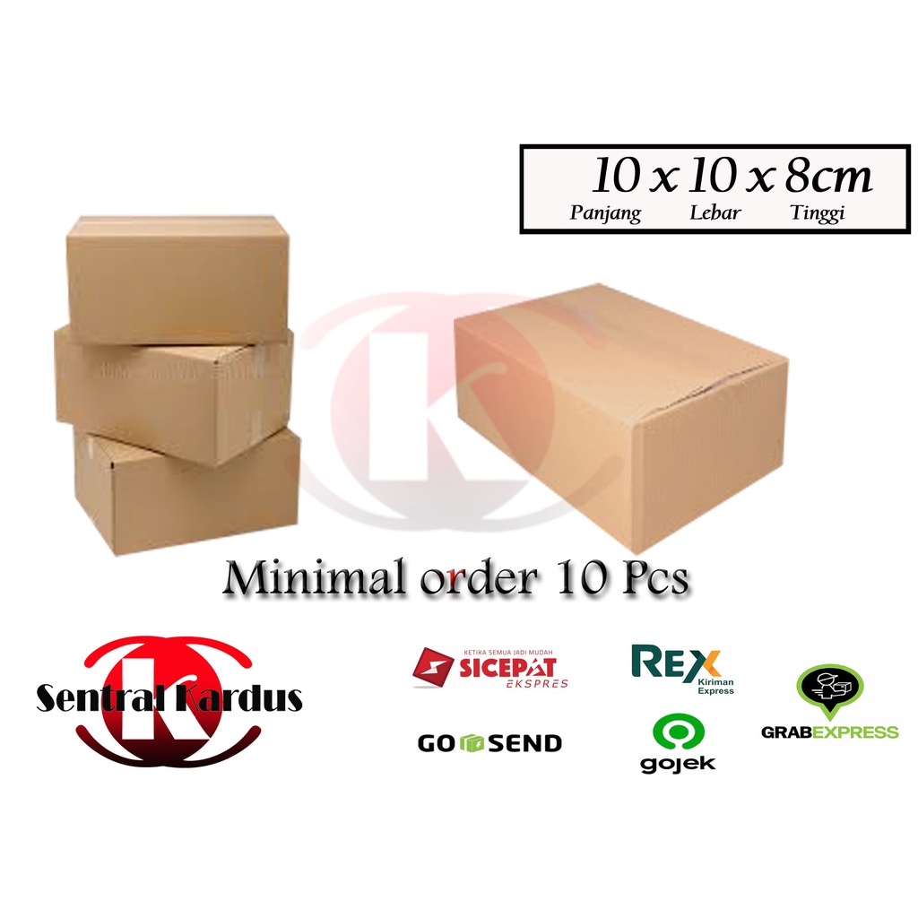 

( ISI 10 PCS )KARDUS PACKING KECIL /Karton Box/ Dus PackagingUK.10x10x8cm )