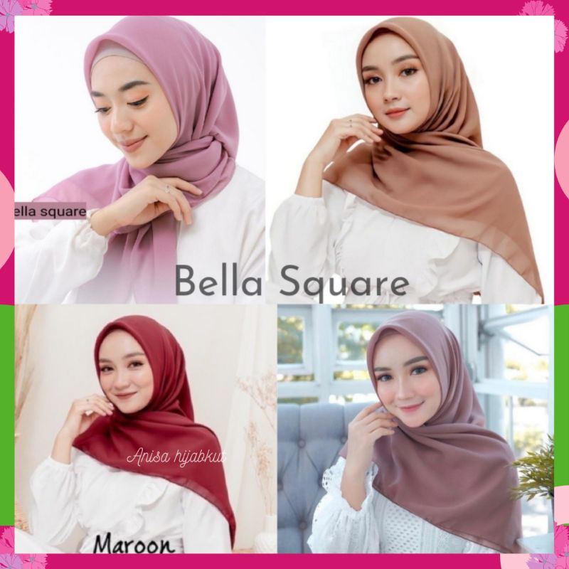 [ JAHITAN RAPI  ] JILBAB SEGIEMPAT BELLA SQUARE POLYCOTTON••BELLA SQUARE