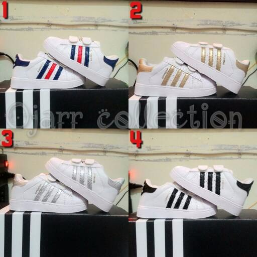 promo Sepatu Adidas Superstar Anak Cewek Cowok Laki Perempuan 2 3 4 5 Tahun murah kualitas bagus