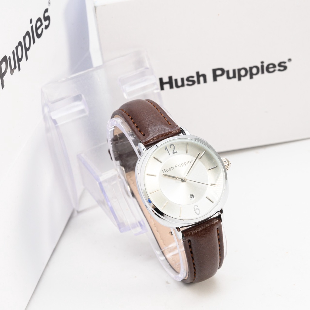 Jam Tangan Wanita Hush Puppies H9854N Tali Kulit Tanggal Aktif Free Box, Paperbag &amp; Baterai