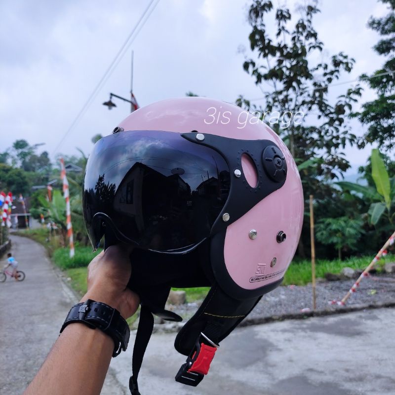 HELM BOGO RETRO PILOT FULL LEHER SNI ORIGINAL