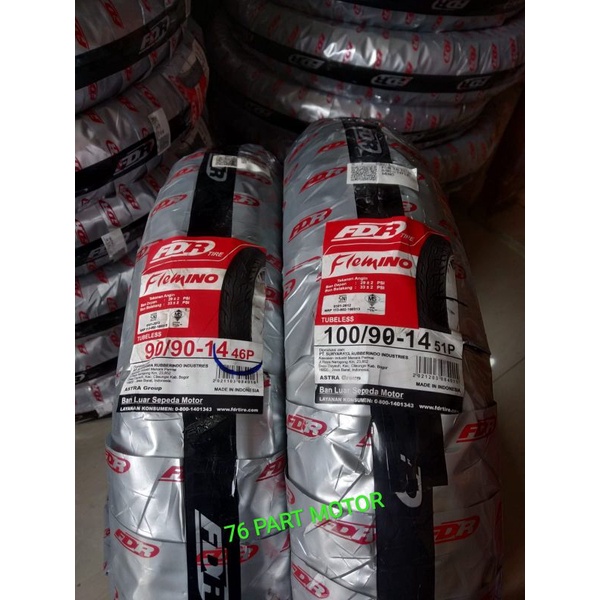 NEW PRODUK PAKET BAN TUBLES MATIC FDR FLEMINO 90/90+100/90.14 FREE PENTIL