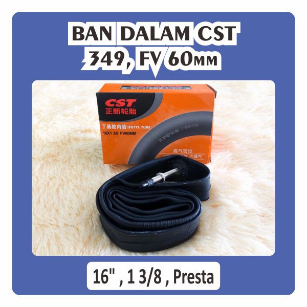 Ban Dalem CST Pentil Kecil Presta 349 16 inch Valve Panjang 6 cm 60 mm 6cm 16 Plus Murni 1 3 per 8