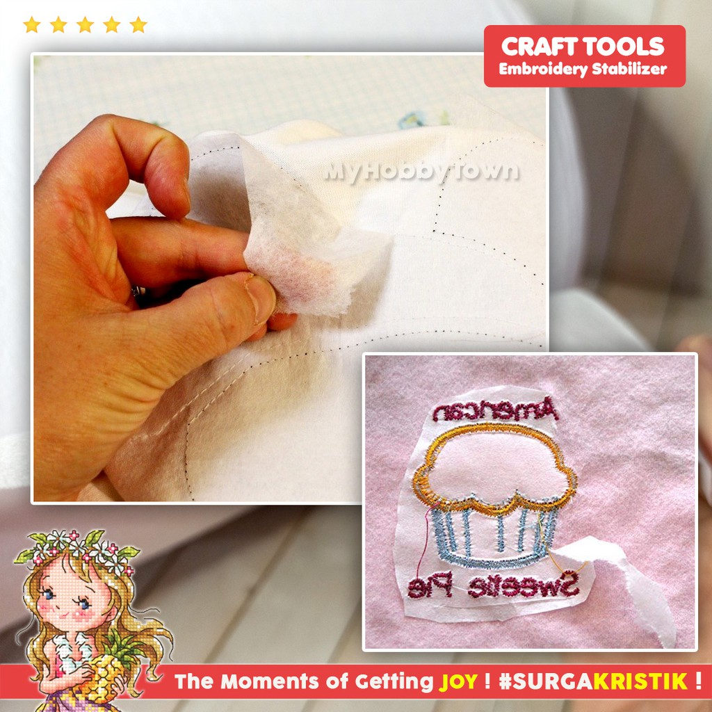 Kain Sobek Sulam Bordir Embroidery Stabilizer Backing