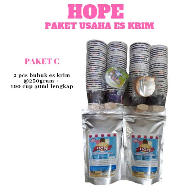 

PAKET C (PAKET USAHA ES KRIM HOPE), Es Krim Murah Berkualitas