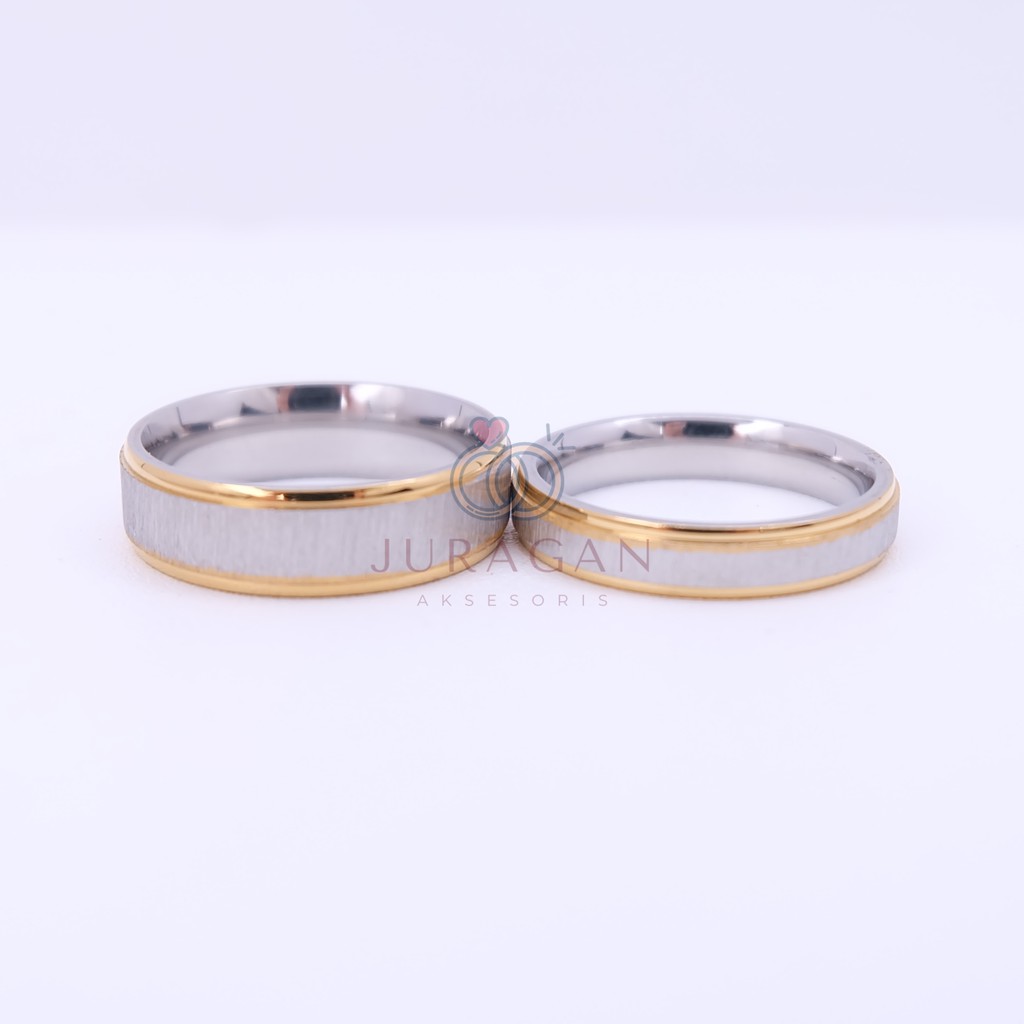 [HIGH QUALITY] Cincin Couple BUCIN R95 Titanium Ukir Nama + Box Cincin Beludru + BONUS Gelang Couple