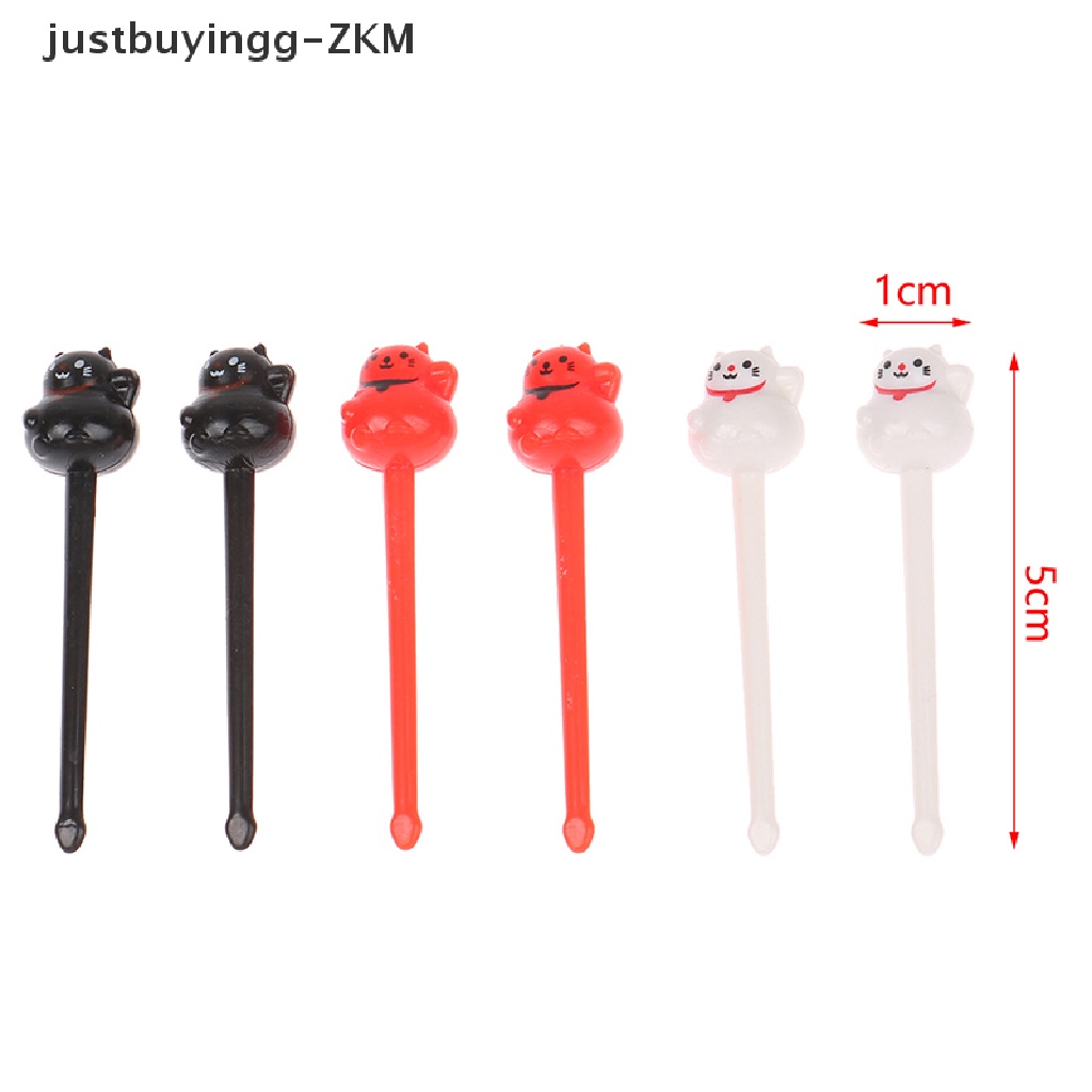 [justbuyingg] 6pcs Lucky Cat Fruit Fork for Kids Cute Food Fruit Fork Cake Dessert Pick [zkm]