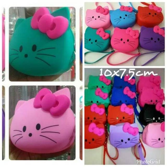 HK Dompet Koin Karakter HelloKitty Bahan Karet Silikon Tebal