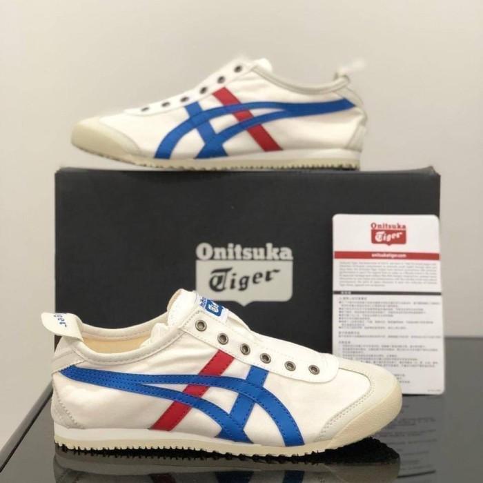 Onitsuka Tiger Original Slip On White Blue Red
