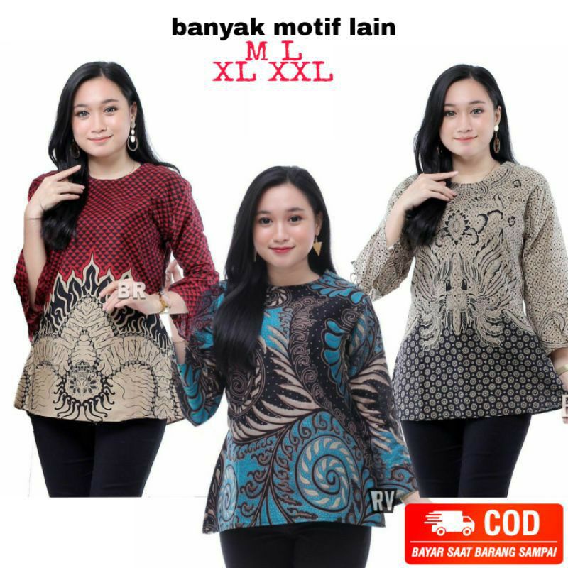 BLOUSE BATIK COKLAT HARGA GROSIR ECER TERMURAH FATKHAN BATIK