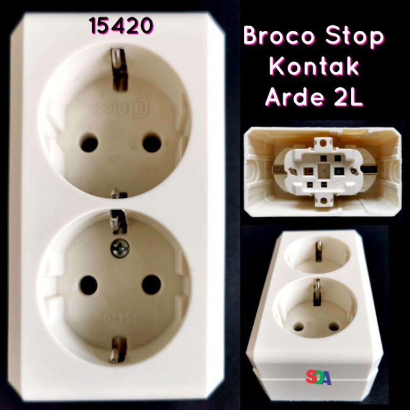 Broco Stop Kontak Arde 2 lubang 15420