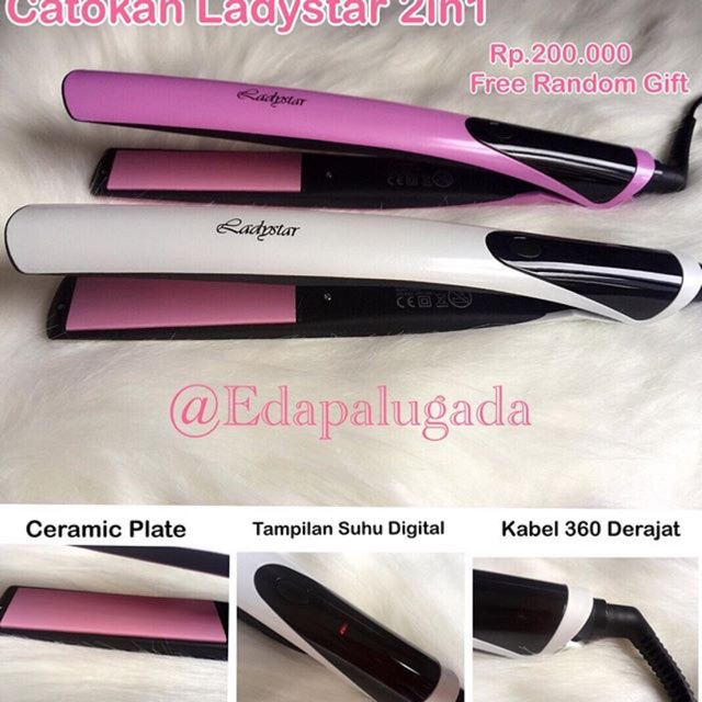 catokan ladystar LS-606, catokan lurus dan curl, sisir blow, blowercomb, catokan rambut