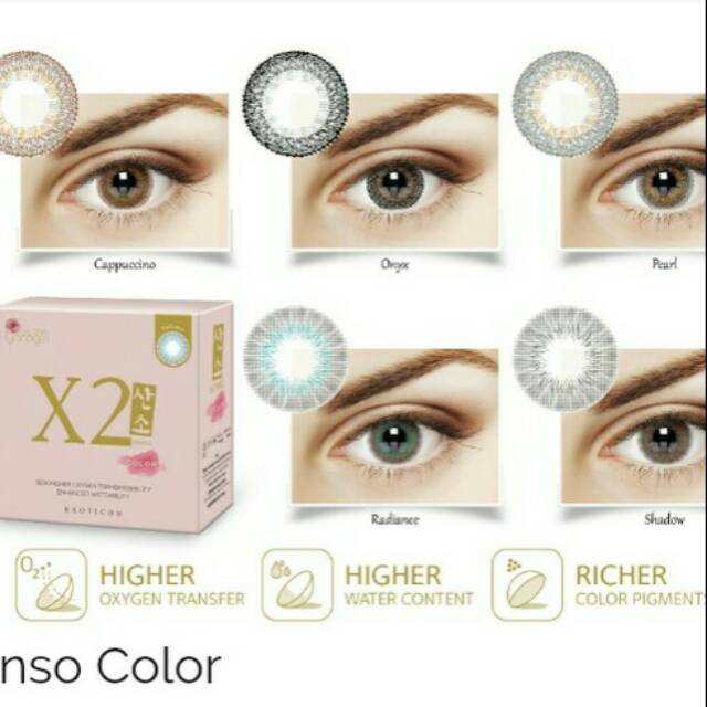 x2 sanso softlens warna kadar air tinggi ready minus untuk mata sensitif bisa pesan minus tinggi -10