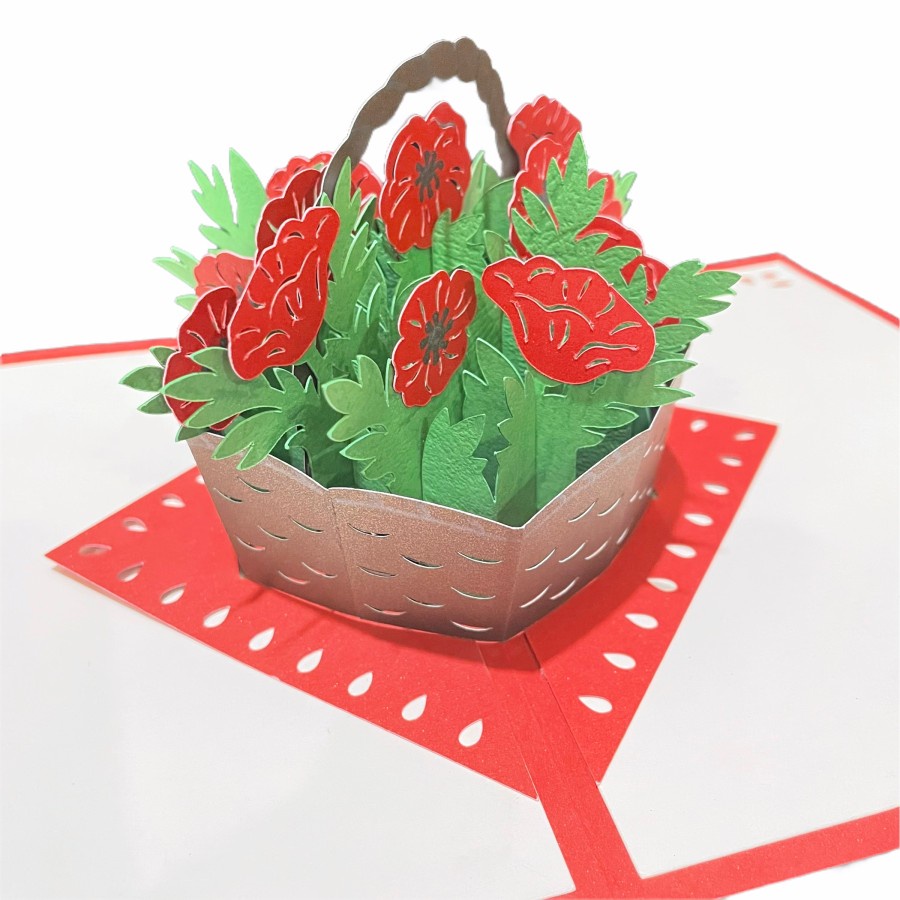 

Pop Up 3D Flower Basket Birthday Card Kartu Mother Day