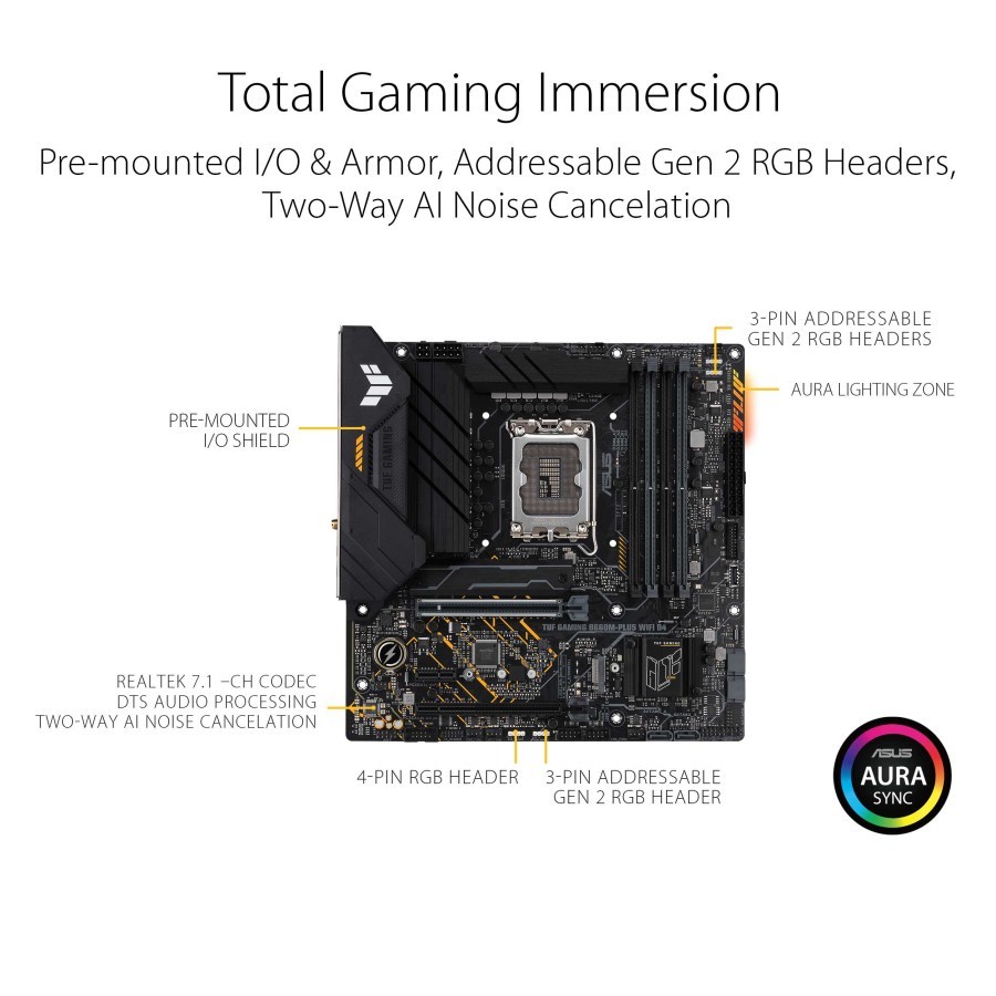 ASUS TUF GAMING B660M PLUS WIFI DDR4 | Intel B660 LGA1700 MotherBoard