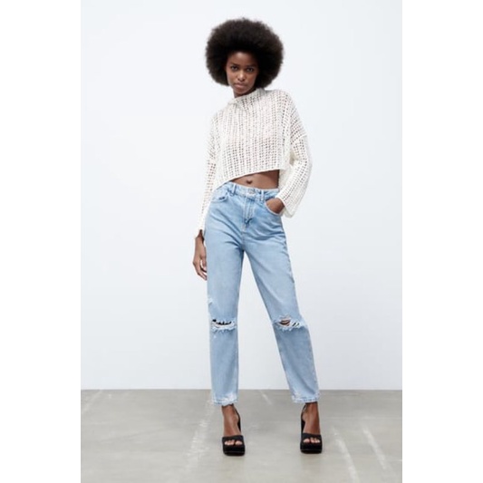 ZARA MOM FIT JEANS WANITA