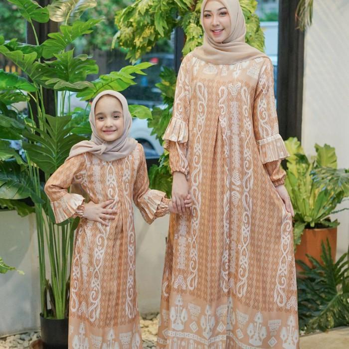 Gamis Couple Ibu Dan Anak Azka Maxi Motif/Fashion Muslim Terbaru